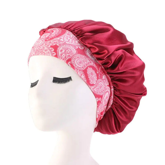 Ethnic Style Wide Headband Sleep Cap for Beauty Care