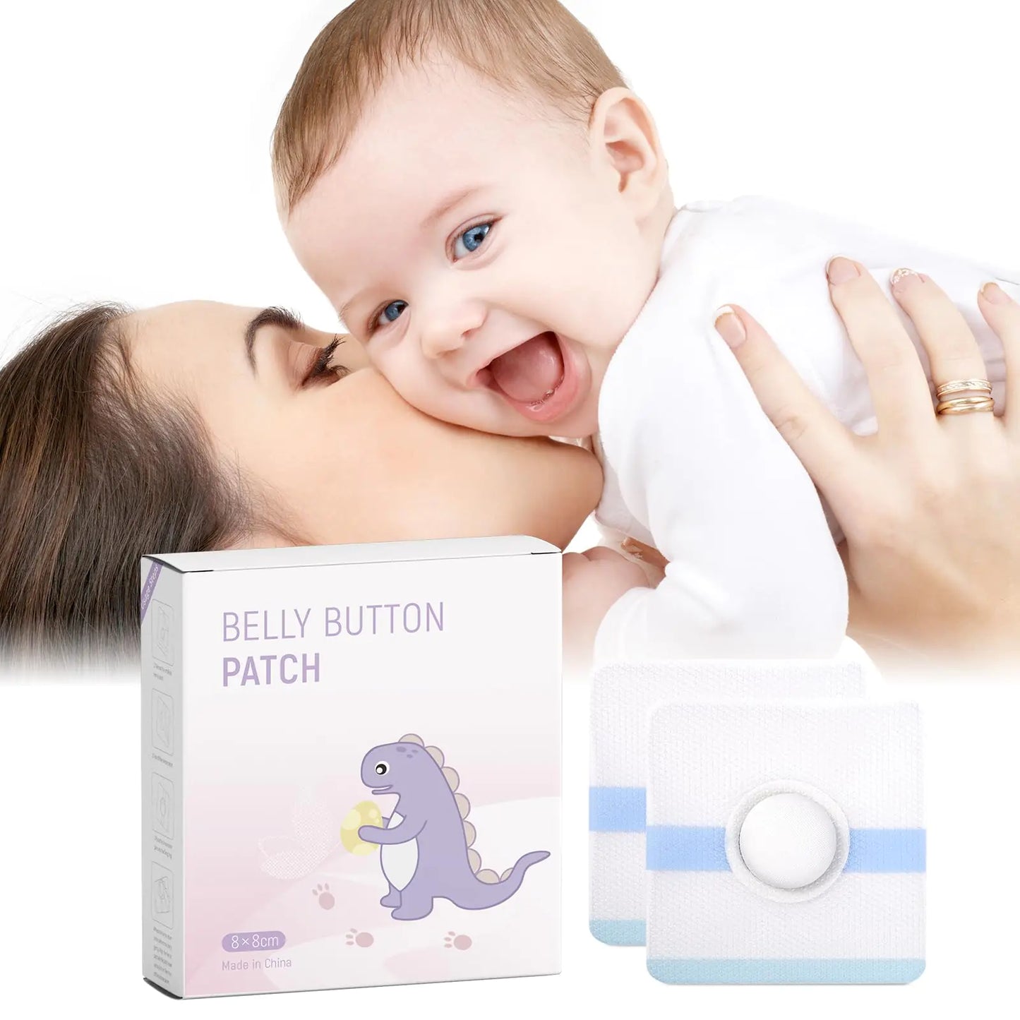 Baby Belly Navel Patches Waterproof Cotton Pads for Baby Belly Button Infant Umbilical Patch Belly Button Patch for Baby Newborn 8×8cm 10 Pcs
