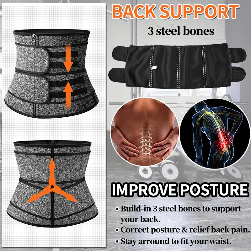 Men's Waist Trainer Tactical Back Support Slimming Belt